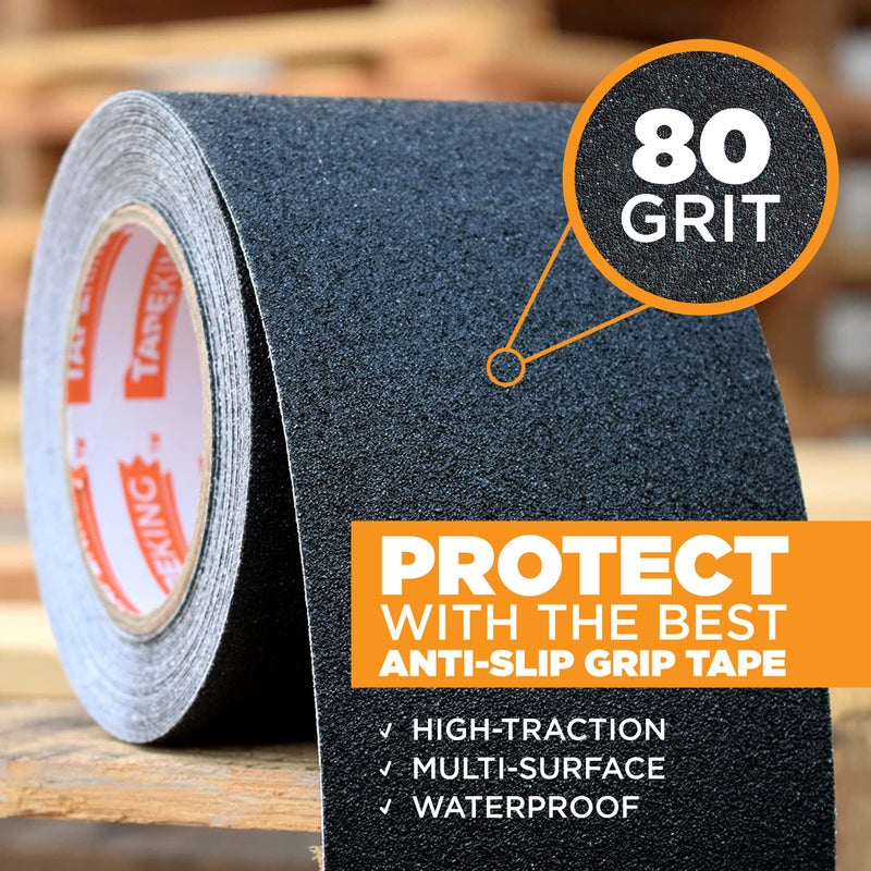 Tape King Anti-Slip Tape, 4"x30' Roll - Indoor/Outdoor Safety Traction for Stairs, Steps, Ramps, Treads - Image 2